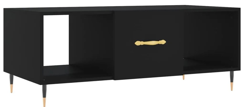 Fekete szerelt fa dohányzóasztal 102 x 50 x 40 cm