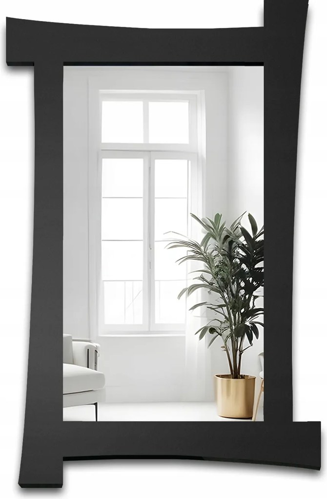 Luis dekoratív tükör matt fekete Mdf keretben 66x110 cm