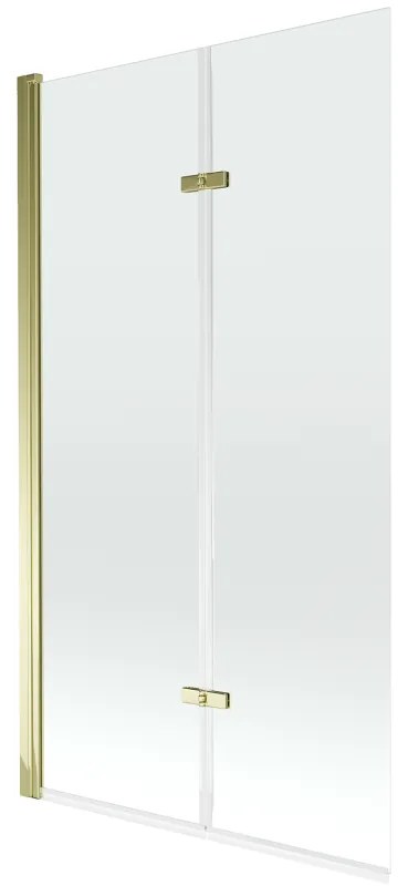Mexen Castor 2 szárnyas kádparaván 100 x 150 cm, Átlátszó, Arany - 892-100-002-50-00