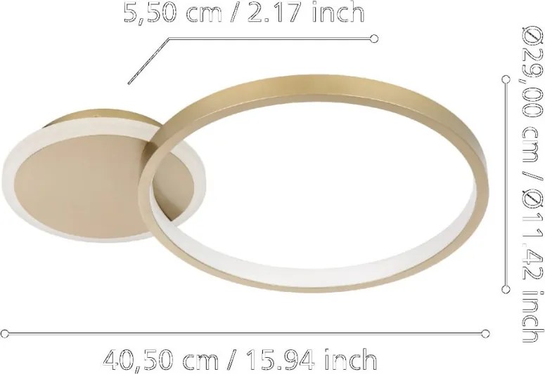EGLO 900423 GAFARES Modern LED Mennyezeti Lámpa Fehér, Arany LED IP20