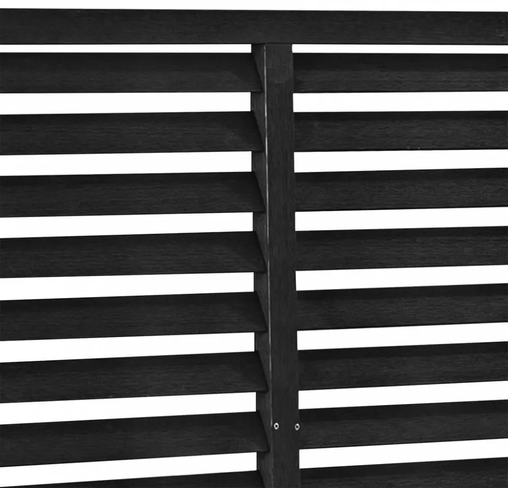 Fekete wpc lamellás kerítés 180 x 180 cm