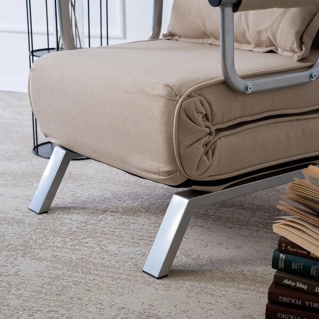 Fotel Rozkładany BART Beżowy