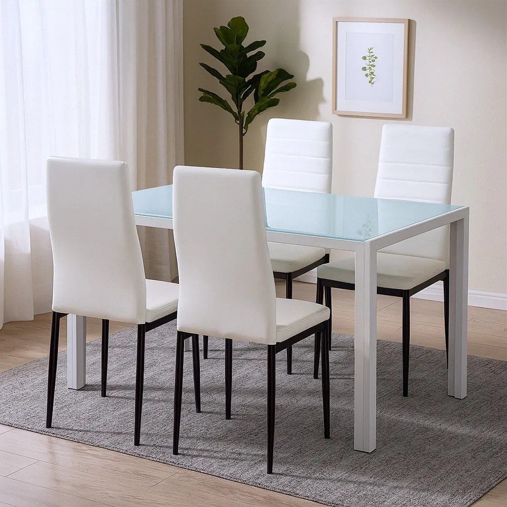 Mabel 4+1 étkező garnitúra fehér-fekete