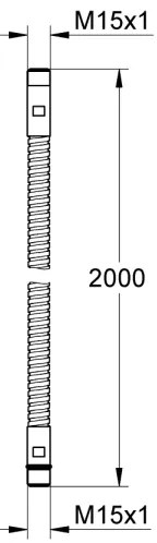 GROHE 28146000 - 2000 mm hosszú zuhanytömlő M15 × M15, fényes króm