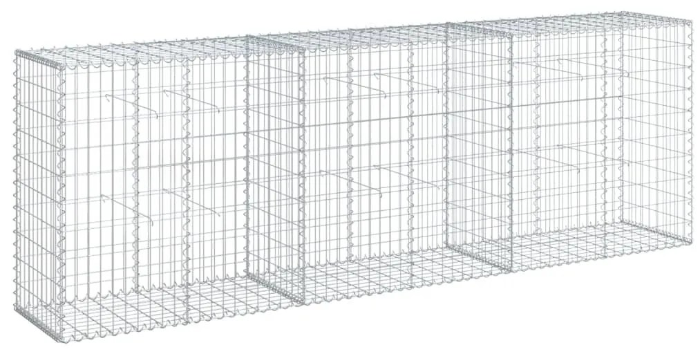 horganyzott vas gabion kosár fedéllel 300 x 50 x 100 cm