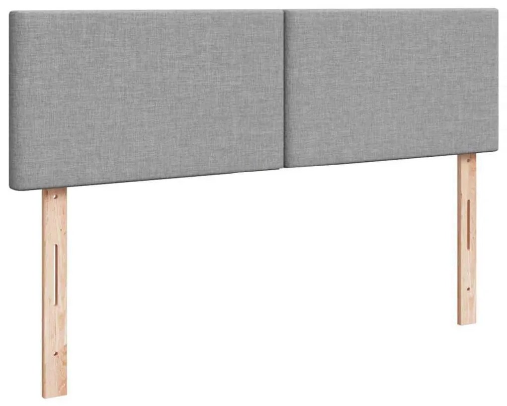 Ottomán ágy matraccal világosszürke 140x190 cm szövet