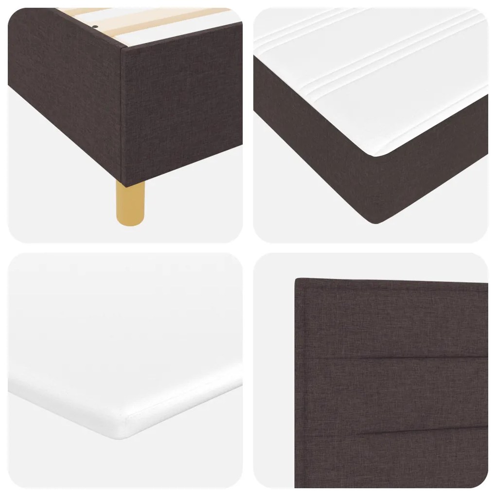 Boxspring Ágy Mattal Sötétbarna 140x200 cm Szövet