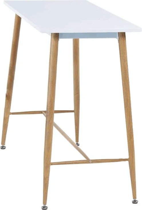 Bárasztal, fehér/bükk, MDF/fém, 110x50 cm, DORTON