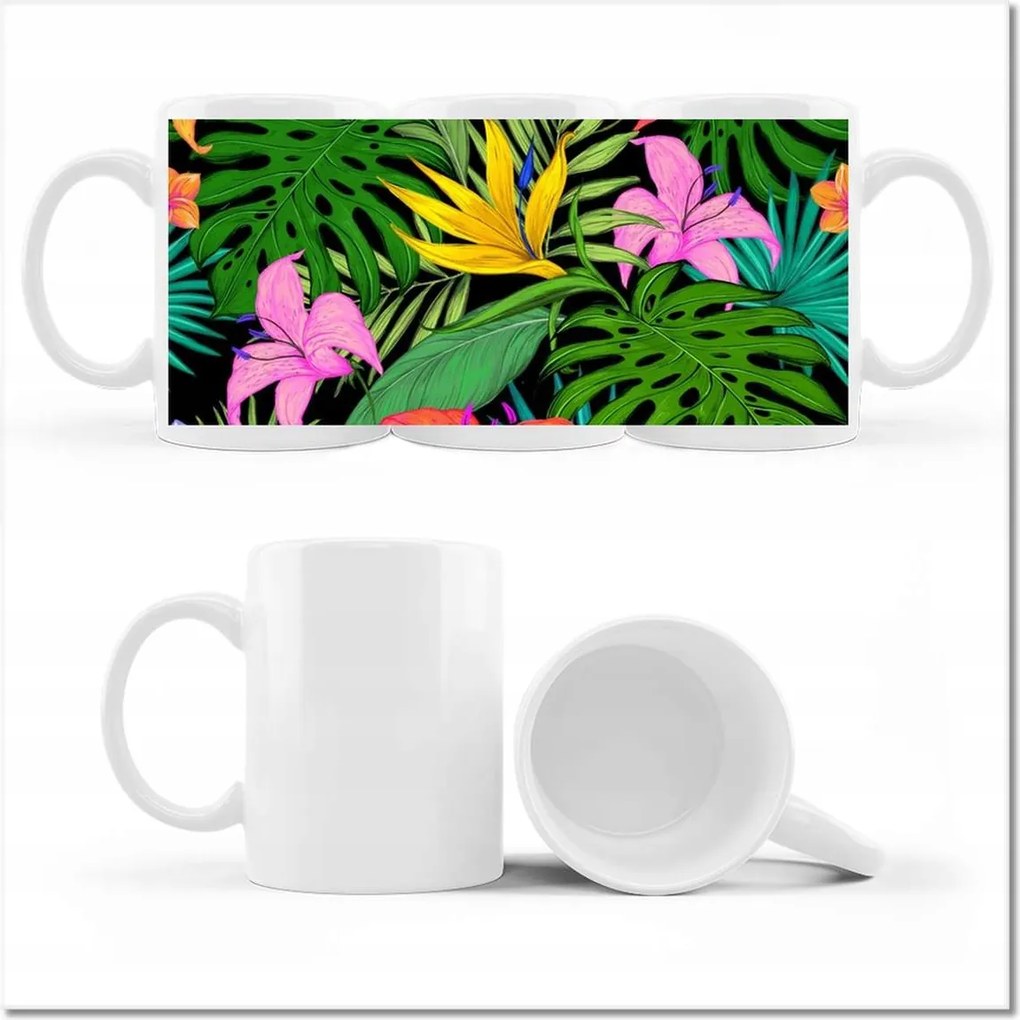 Fényképes bögre Levelek Monstery Levelek