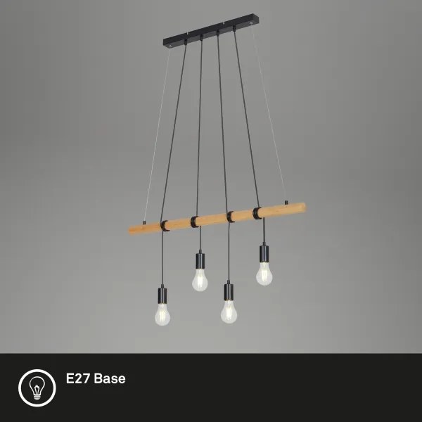 Briloner 4015045 - Csillár zsinóron 4xE27/25W/230V