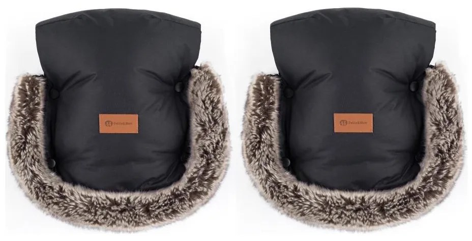 PETITE&MARS - Babakocsi kézvédő FURRY Forever Black