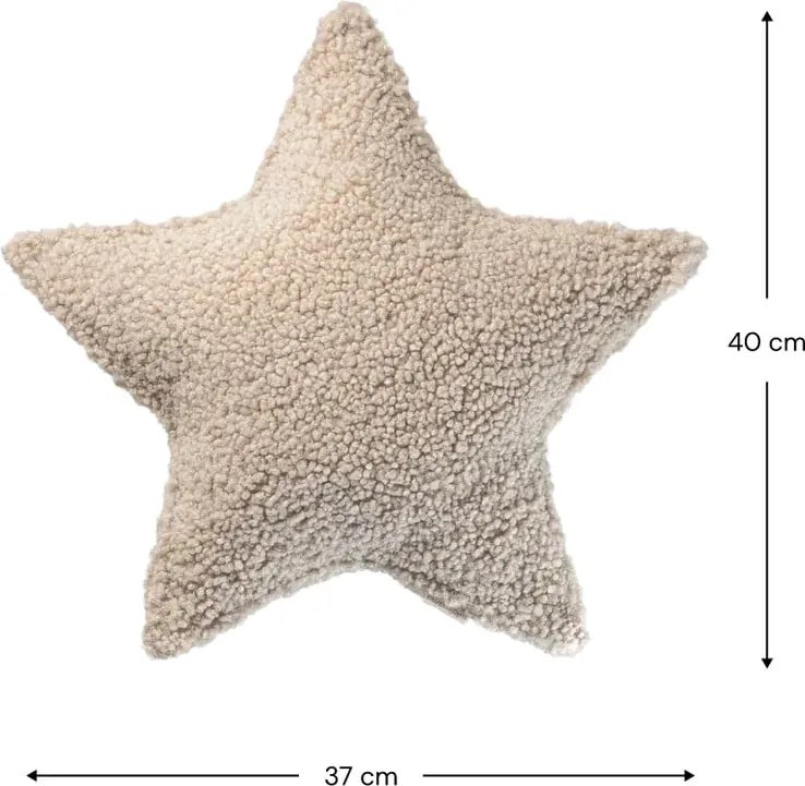 Világosbarna buklé párna gyerek kanapéhoz Star – Wigiwama