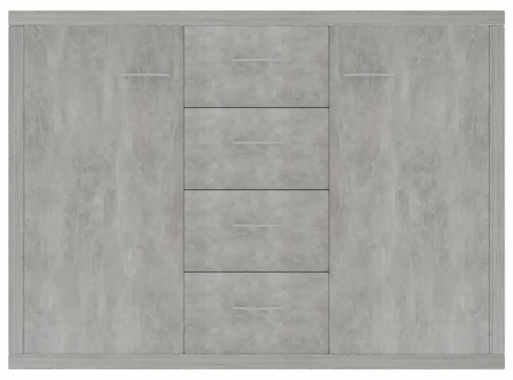 betonszürke szerelt fa tálalószekrény 88 x 30 x 65 cm