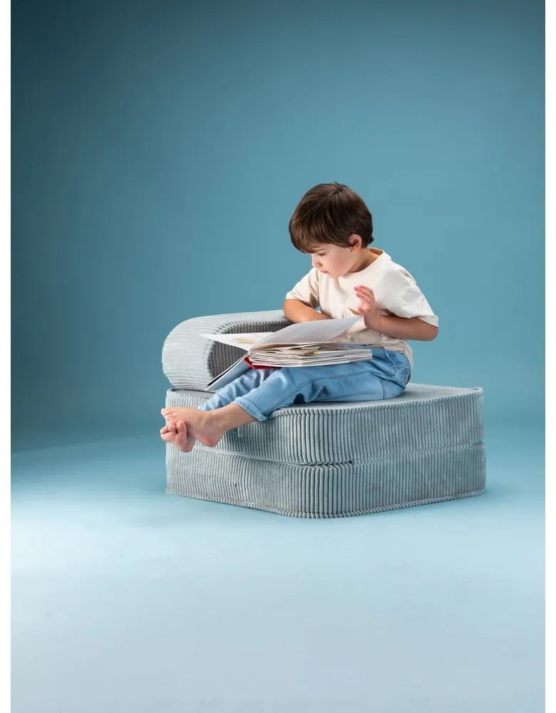 Mentazöld kordbársony gyerek fotel Flip – Wigiwama