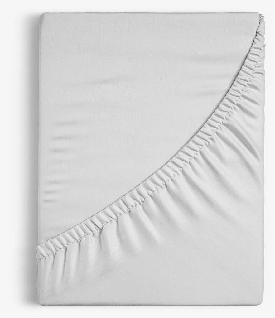 Goldea körgumis pamut lepedő - világosszürke 120 x 200 cm