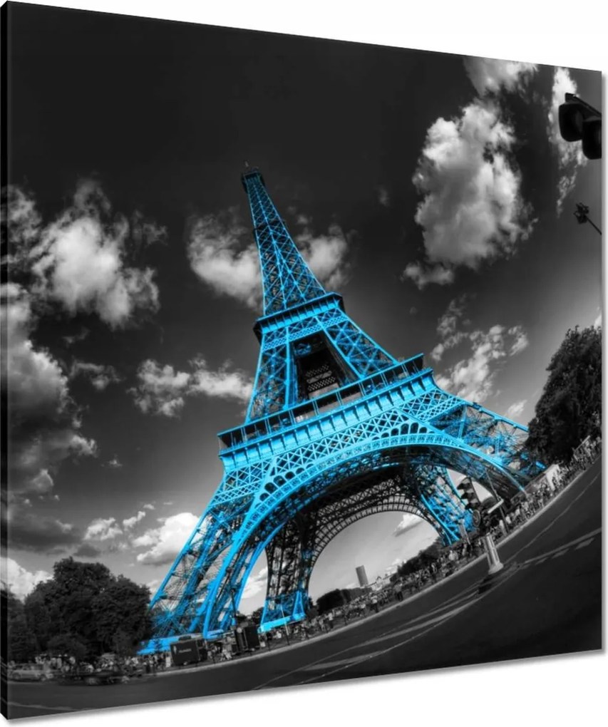 Vászonkép 80x80 Türkiz Eiffel-torony