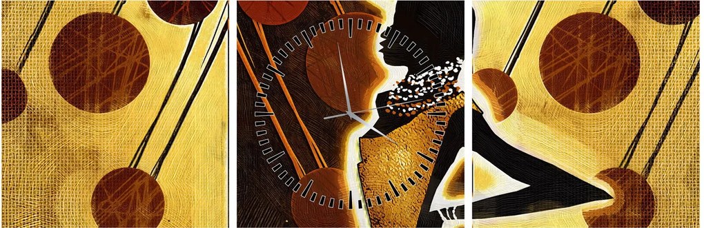 Egy ősi művészeti festmény képe (órával) (90x30 cm)