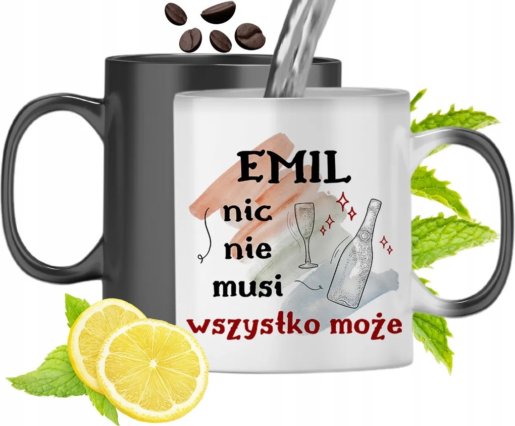 Mágikus Bögre Emilnek Fekete Színváltós, fényképes nyomattal