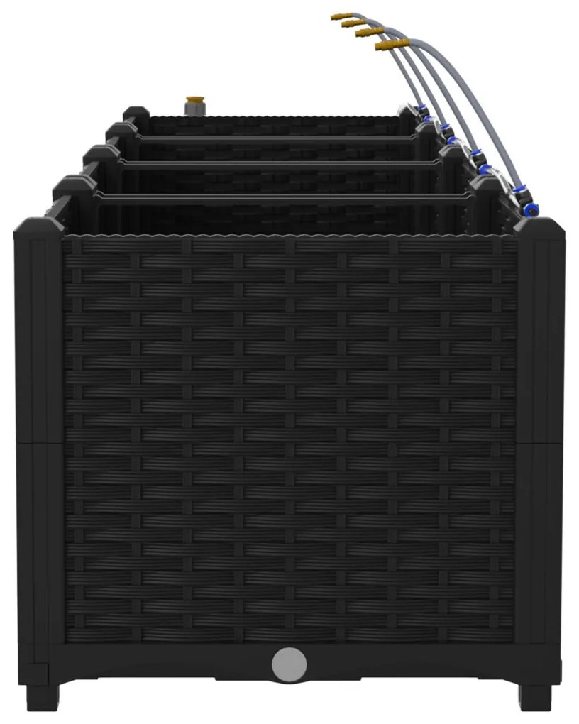 Kerti ültetők Fekete 160 x 40 x 37.5 cm Acél