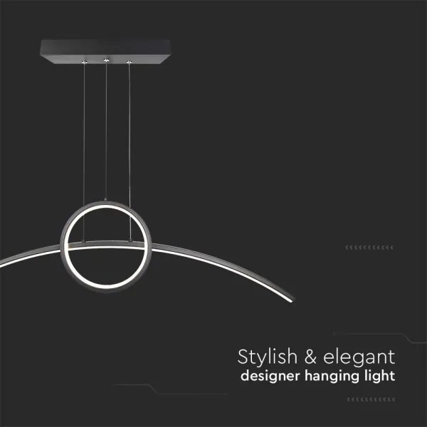 LED Csillár zsinóron LED/30W/230V 4000K 88 cm fekete