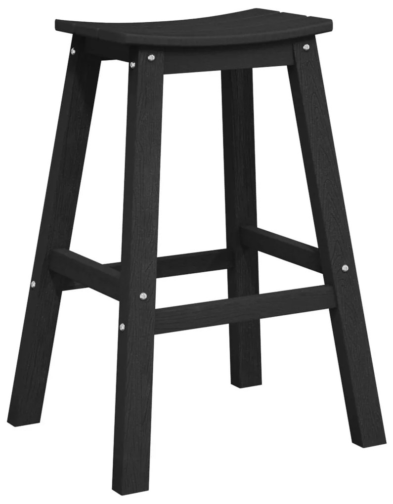 Bárszékek 2 db Fekete HDPE