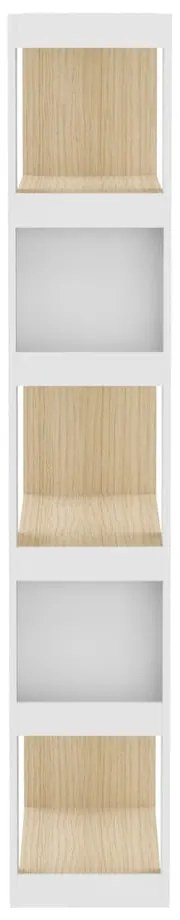 Fehér könyvespolc tölgyfa dekoros asztallappal 90x188 cm Ella - TemaHome