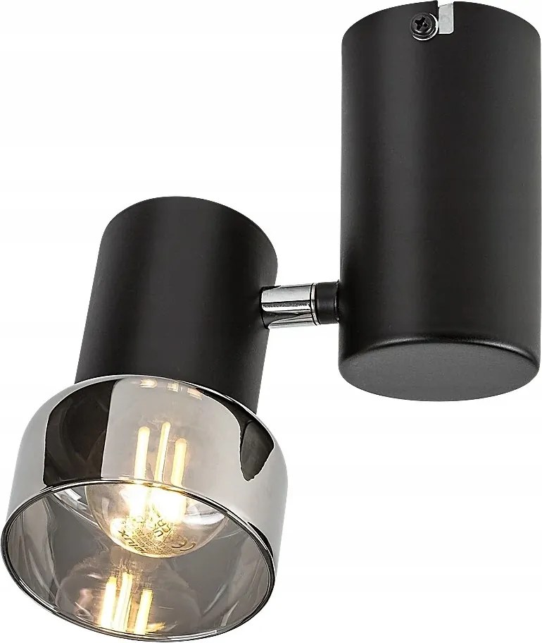 Rabalux Hatice Mennyezeti lámpa fekete minimalista füstüveg