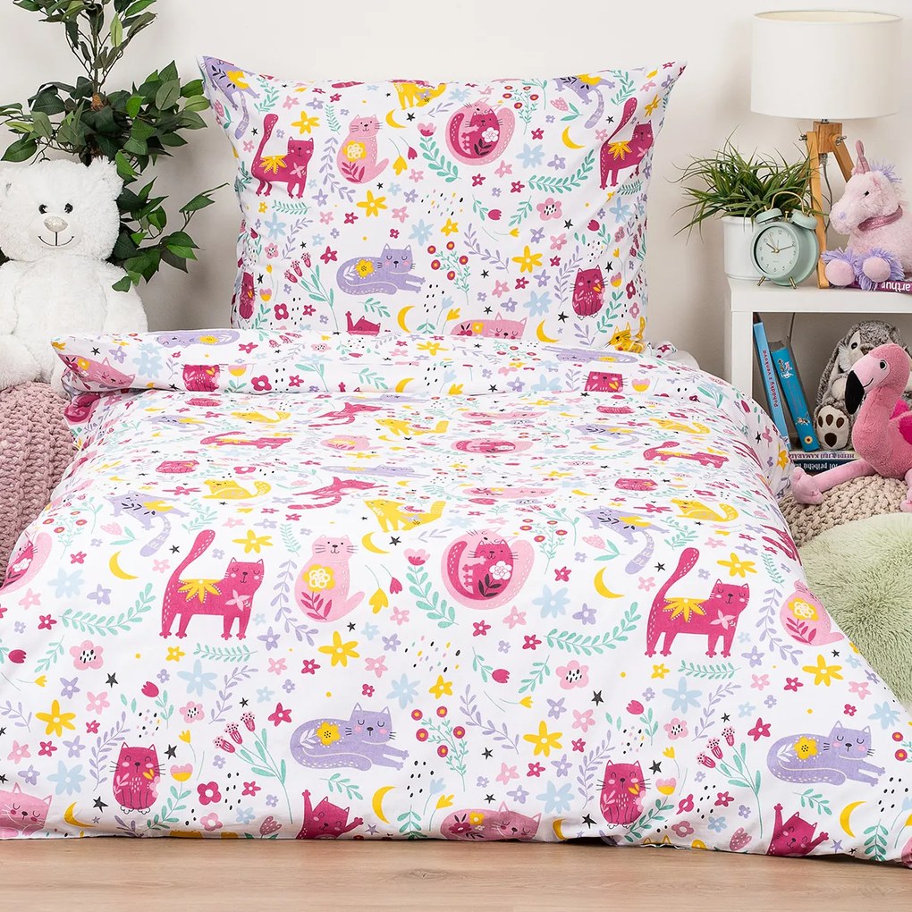 4Home Gyermek pamut ágynemű Playful Paws, 140 x 200 cm, 70 x 90 cm