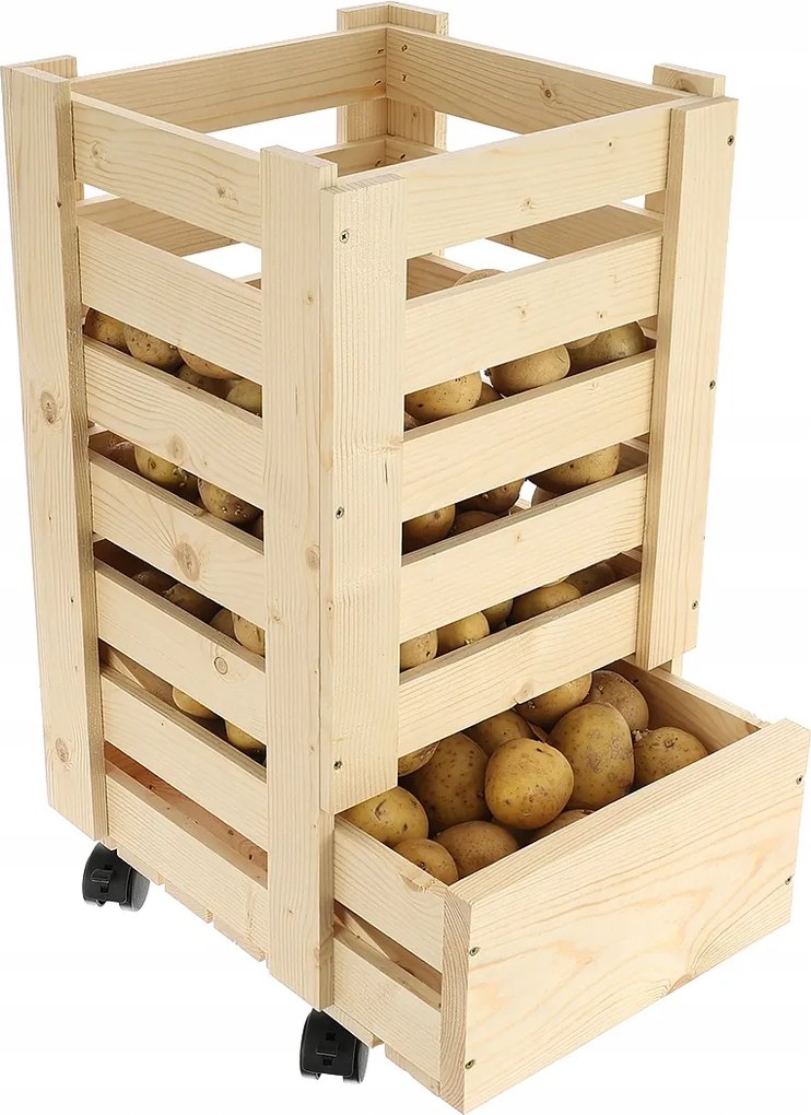 Burgonya-, zöldség- és gyümölcstároló láda, 57 x 40 x 30 cm