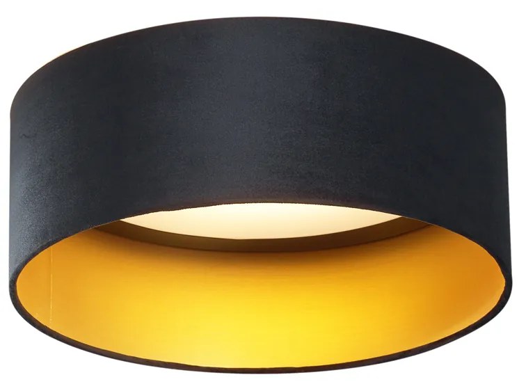 Modern mennyezeti lámpa fekete bársony 40 cm LED-del, 3 lépésben dimmelhető - Sue
