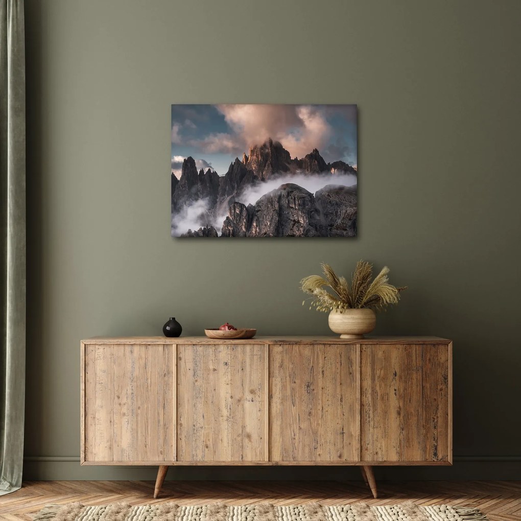 Kép - A ködben rejtett olasz dolomitok (70x50 cm)