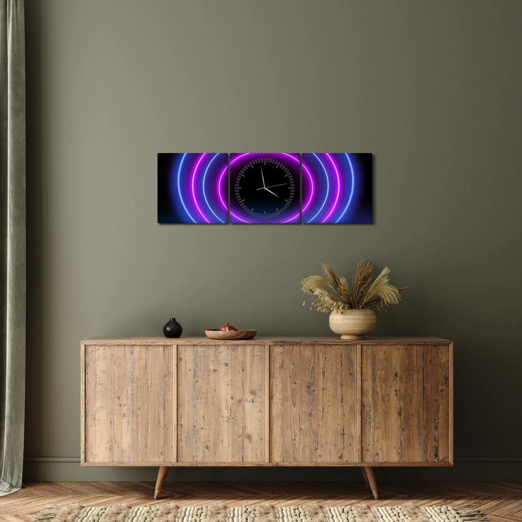 A színes körök képe (órával) (90x30 cm)