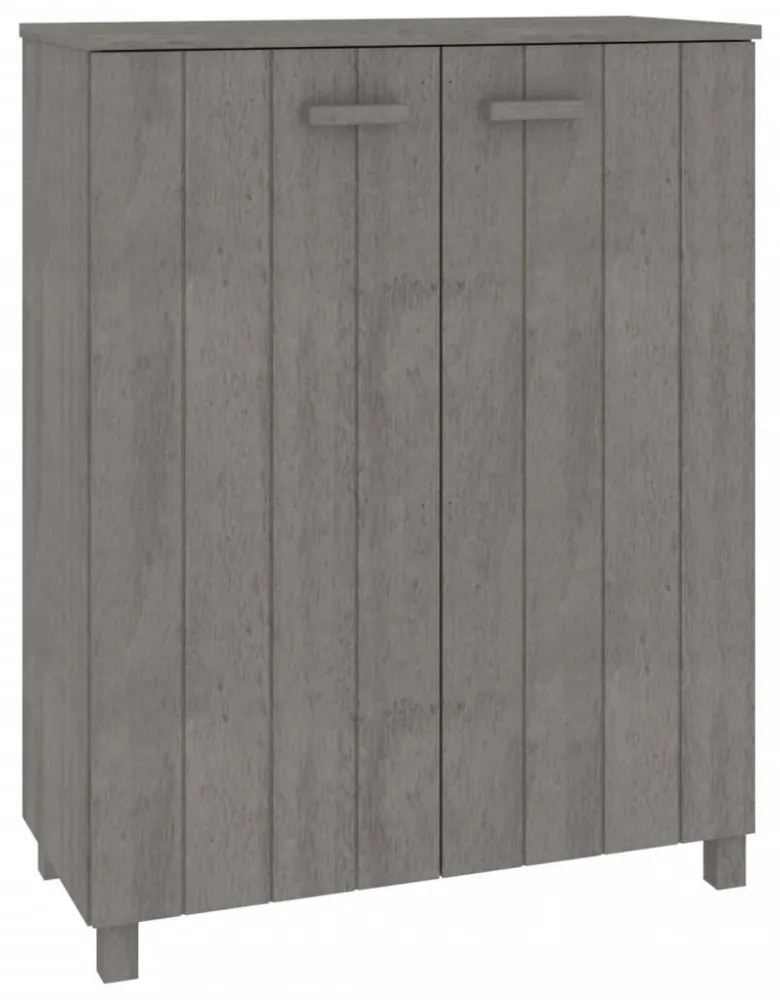 HAMAR világosszürke tömör fenyőfa cipőszekrény 85 x 40 x 108 cm
