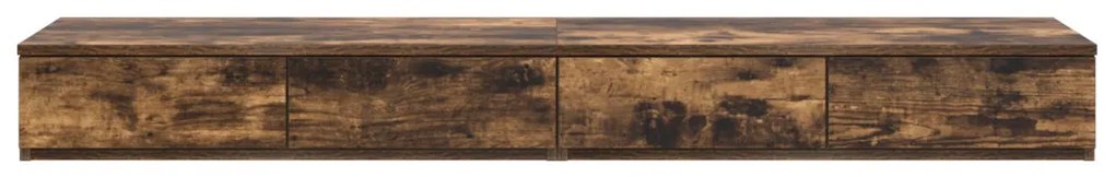 Ágy Fiókok Füstölt Tölgy 135x36,5x16,5 cm Műanyag
