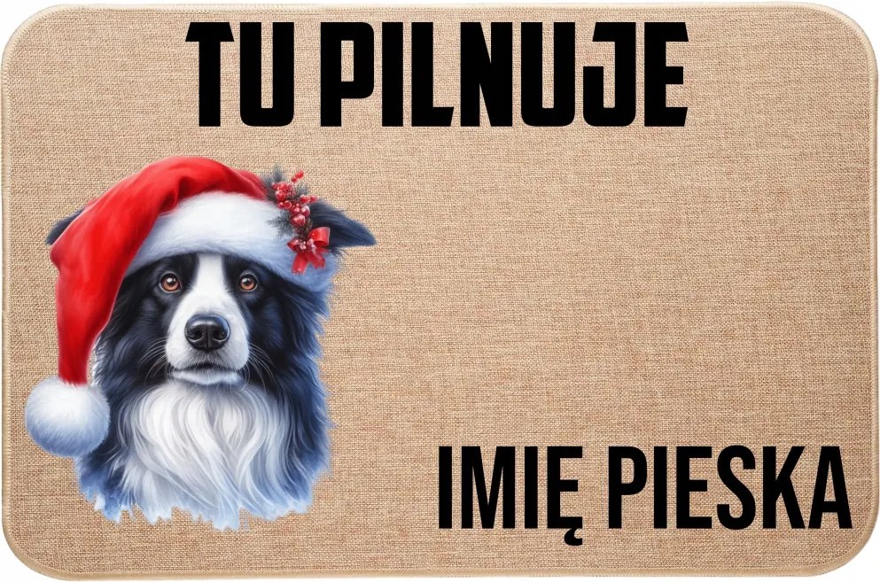 Karácsonyi Ágynemű Lábtörlő Lábszőnyeg Itt Őrök Név Border Collie
