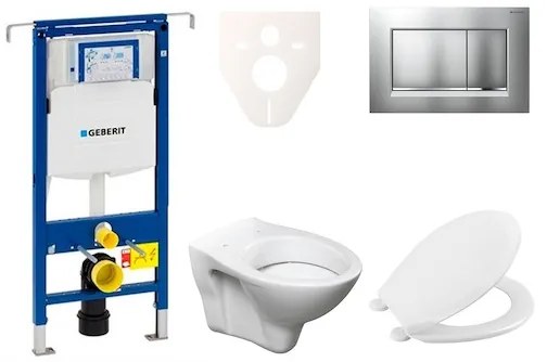 Fali WC szett Geberit előtétfalas szereléshez + Ceramia S-Line Pro WC 111.355.00.5NR7