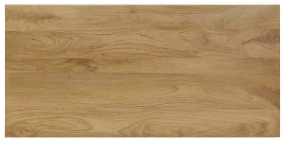 tömör mangófa és acél étkezőasztal 115 x 55 x 76 cm