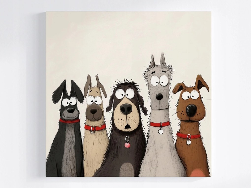 Vászonkép Canvas Vicces Kutyák Banda Barátok Rajzfilm 40x40