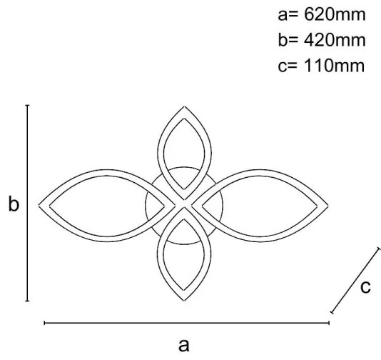 LED Dimmelhető felületre szerelhető csillár LED/95W/230V 3000-6500K + távirányítás