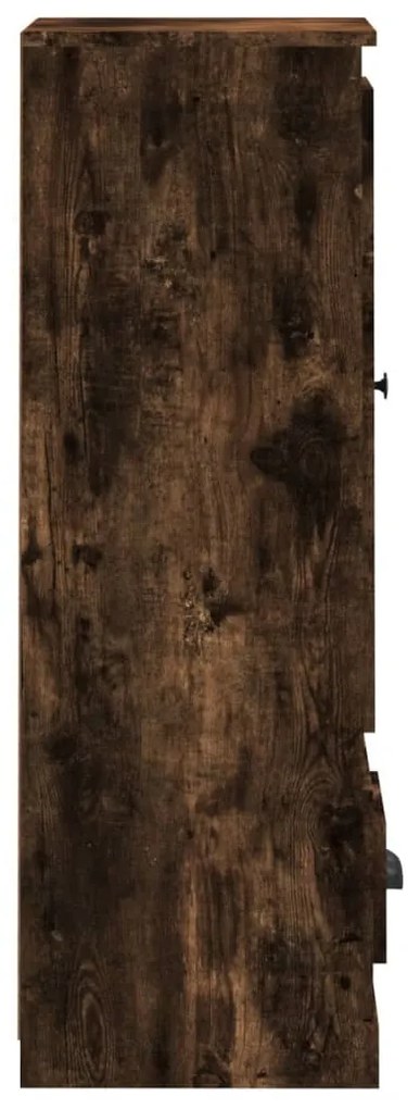 füstös tölgy színű szerelt fa magasszekrény 36x35,5x103,5 cm