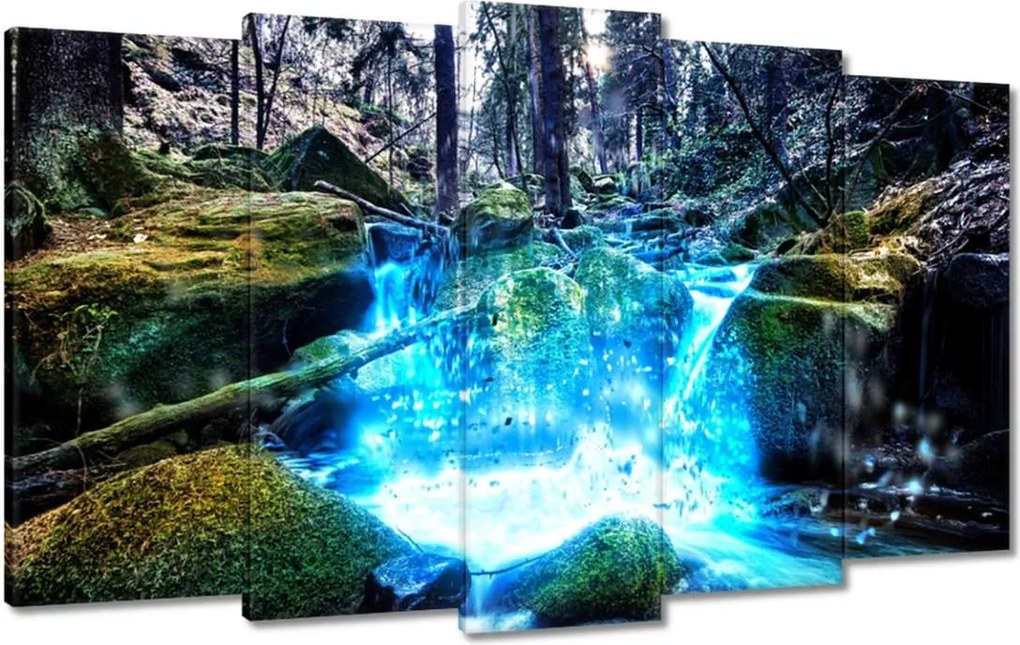 Vászonkép 100x60 Vízesés a folyón Hegyek