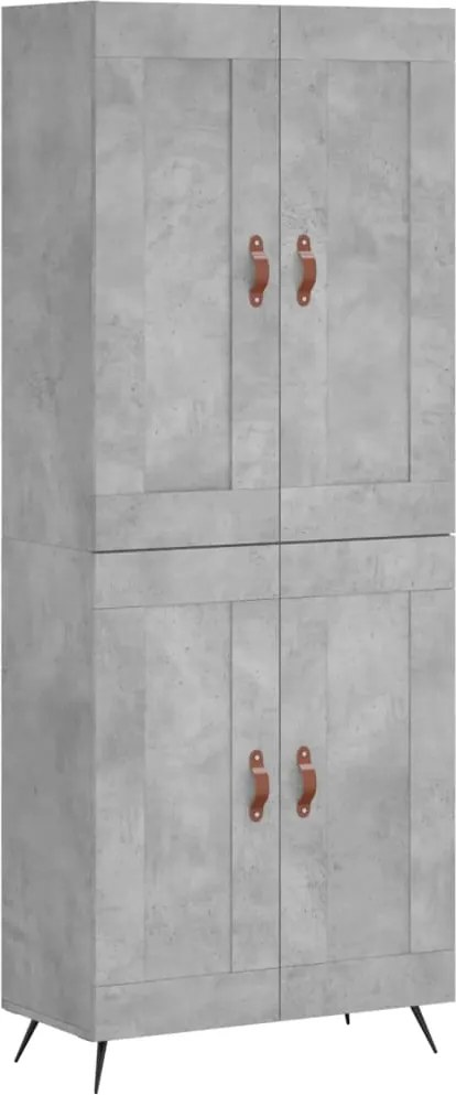 vidaXL betonszürke szerelt fa magasszekrény 69,5 x 34 x 180 cm