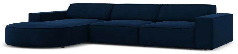 Kék bársony sarokkanapé (bal oldali) Jodie - Micadoni Home