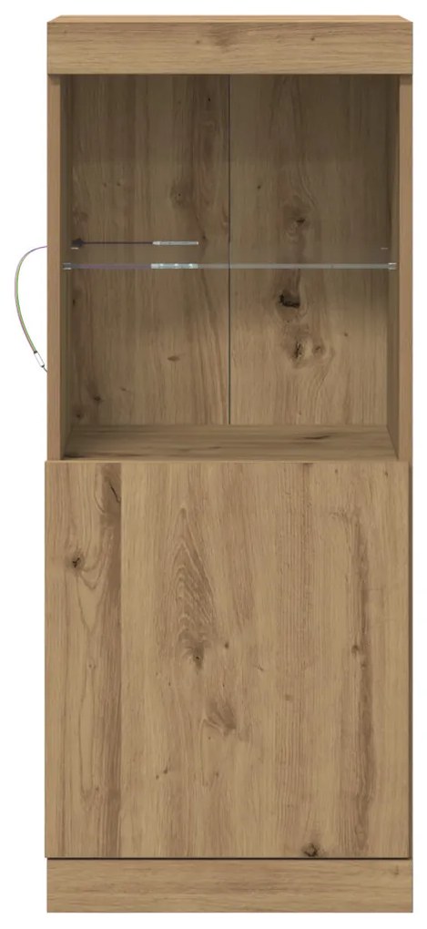 LED világítással ellátott oldalpolc Kézműves tölgy 41x37x100 cm