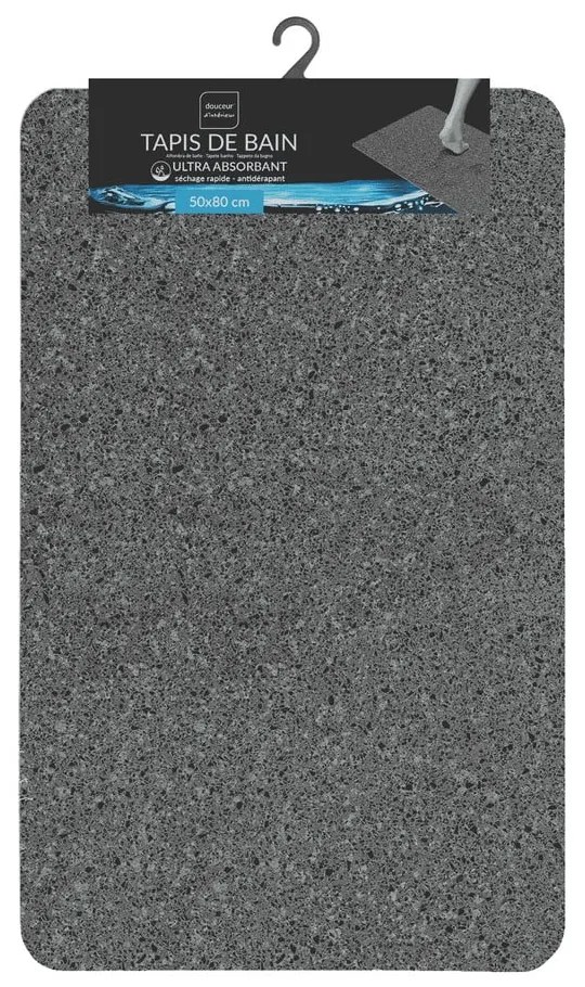Antracitszürke fürdőszobai kilépő 50x80 cm Granite – douceur d'intérieur