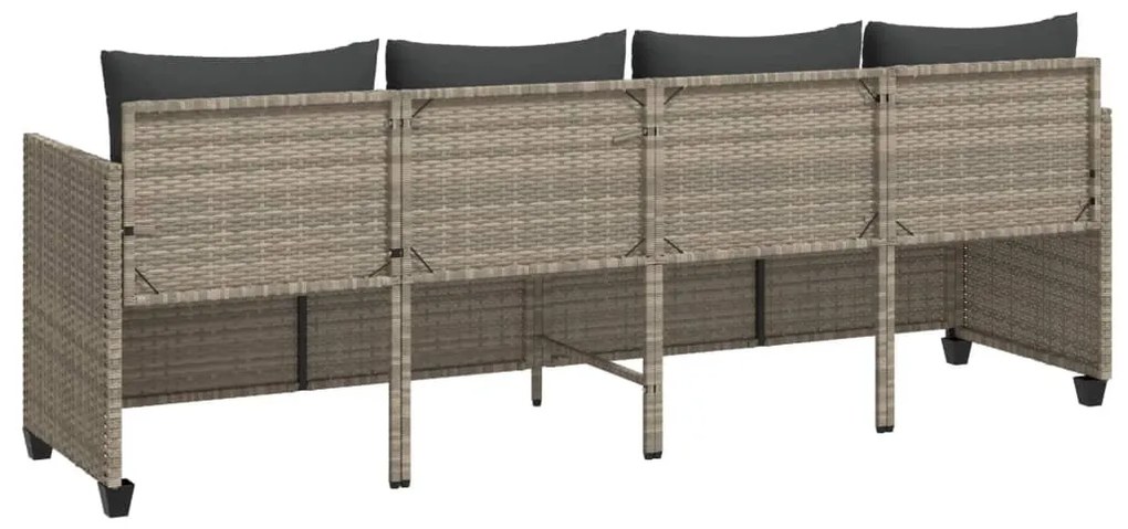 világosszürke polyrattan napozóágy párnával