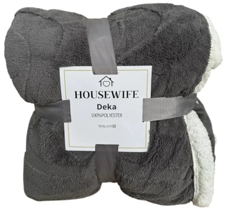 Luxus mikroplüss sherpa pléd NESTIVE világosszürke Méret: 150 x 200 cm