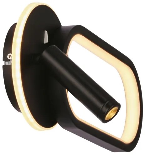 MONET LED fali lámpa 13W+2W, 230V, 3000/4000/6000K, fekete