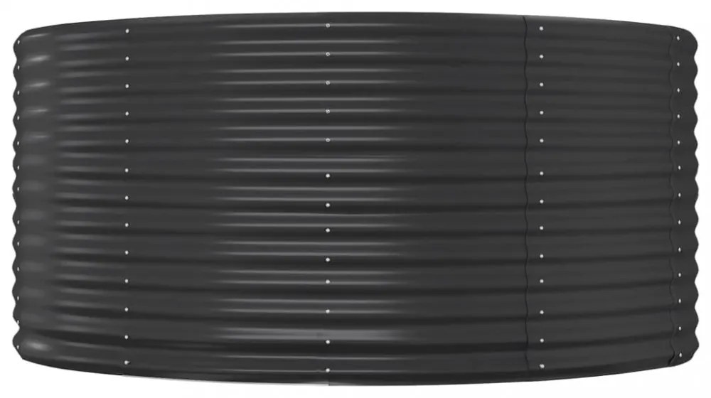 antracitszürke horganyzott acél kerti magaságyás 140x140x68 cm