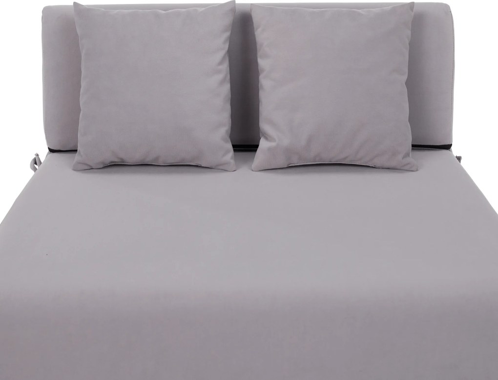 Összecsukható matrac/fotel, 2v1, világosszürke, PELOS